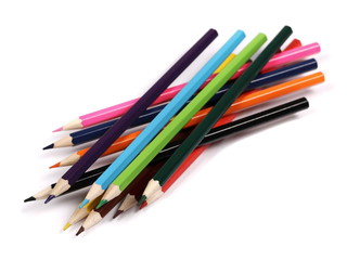 new color pencils isolated on white