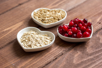 concept healthy for heart food on wooden background