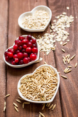 concept healthy for heart food on wooden background