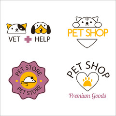 Pet shop symbols vector.