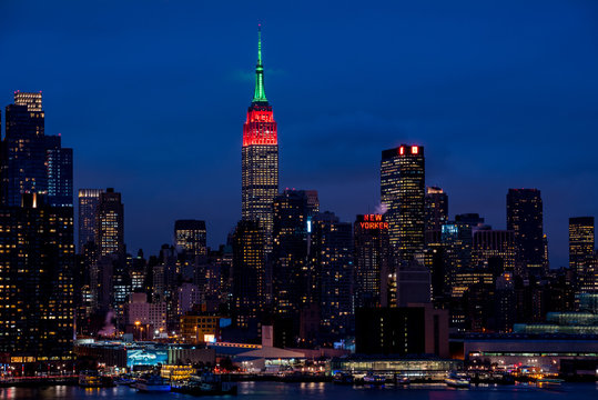 New York Manhattan skyline nightscape