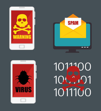 system threats concept icons vector illustration design