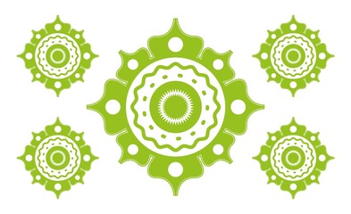 Mándala abstracto vector verde circular