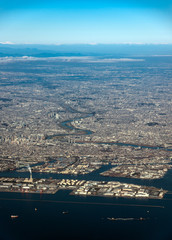 Aerial view of Tokyo area