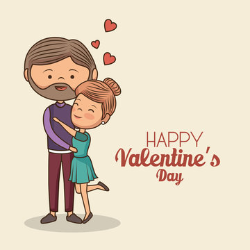 lovely couple valentines day vector illustration design