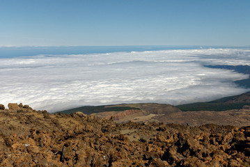 Mt Tiede Tenerife with Clouds and fog