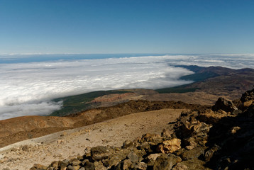 Mt Tiede Tenerife with Clouds and fog
