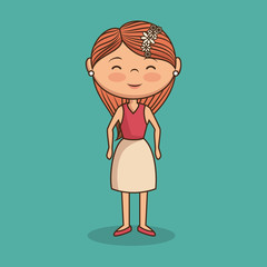 beautiful lady character icon vector illustration design