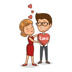 lovely couple valentines day vector illustration design