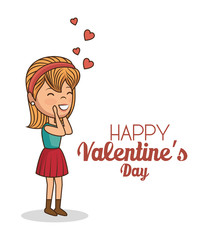 happy valentines day card vector illustration design