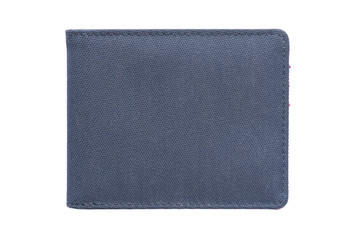 Vintage navy blue wallet on white background