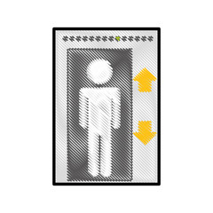 elevator icon over white background. colorful design. vector illustration