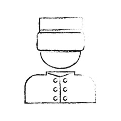 bellhop man icon over white background. hotel services concept. vector illustration