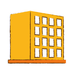 hotel building icon over white background. colorful design. vector illustration