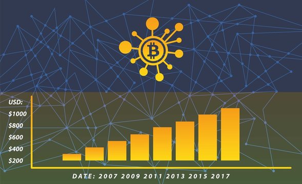 Fondo Bitcoin concepto vector
