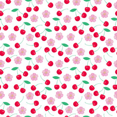 Fruits cherry seamless patterns 