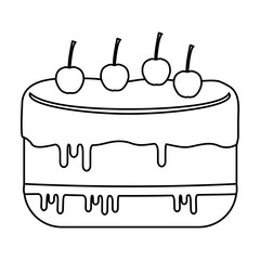 sweet cake icon over white background. vector illustration