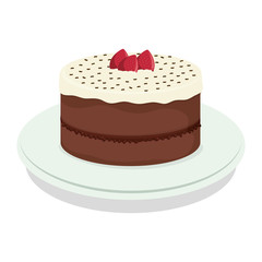 sweet cake icon over white background. colorful design. vector illustration