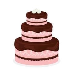 sweet cake icon over white background. colorful design. vector illustration