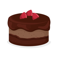 sweet cake icon over white background. colorful design. vector illustration