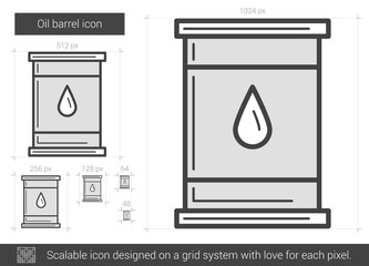 Oil barrel line icon.