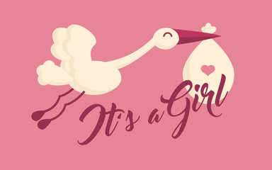 Pink Baby Shower Invite Greeting card