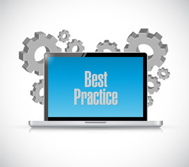 best practice computer laptop sign concept