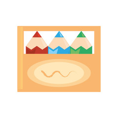 cartoon colors box accessories school painting vector illustration eps 10