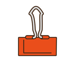 drawing orange paper clip supplie vector illustration eps 10