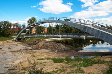 construction of a bridge across the pond