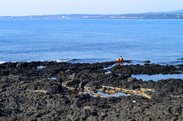 Landscape sea view with jeju Island, Korea