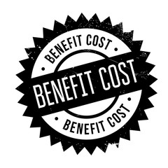 Obraz premium Benefit cost stamp. Grunge design with dust scratches. Effects can be easily removed for a clean, crisp look. Color is easily changed.