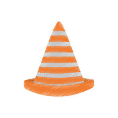 drawing traffic cone caution sign vector illustration eps 10