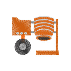 drawingcement mixing machine wheel vector illustration eps 10