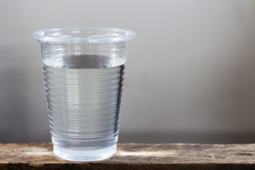 Water in plastic glasses
