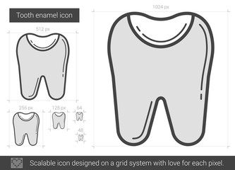 Tooth enamel line icon.