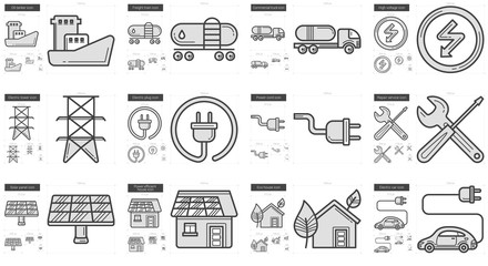 Ecology line icon set.
