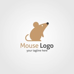 Mouse Logo Design Template. Vector Illustration