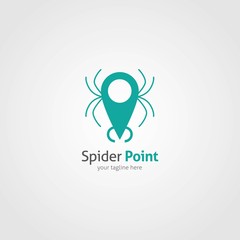 Spider Logo design template linear style. Vector Illustration