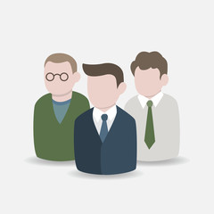 Group of business people icons in flat style, Office team concept, Vector illustration