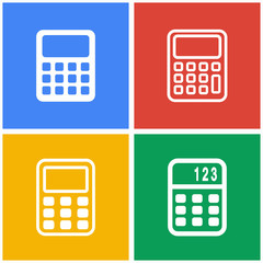 Calculator icon set.