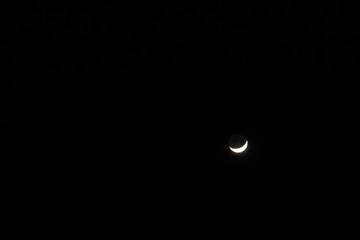 Crescent moon at night
