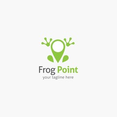 Frog Logo Design Template. Vector Illustration
