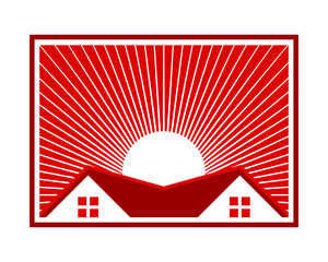 red architecture home