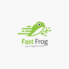 Frog Logo Design Template. Vector Illustration