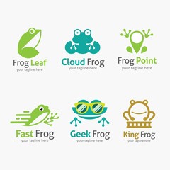 Frog Logo Design Template. Vector Illustration