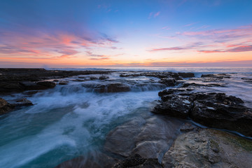 Fototapeta na wymiar Sunrise on the Bar Beach in Newcastle NSW Australia.
