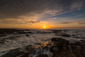 Sunrise on the Bar Beach in Newcastle NSW Australia.