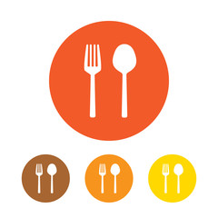 Fork and spoon flat icon vector