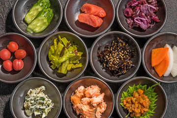 ご飯のおかずセット　 Many side dish Japan of the rice
